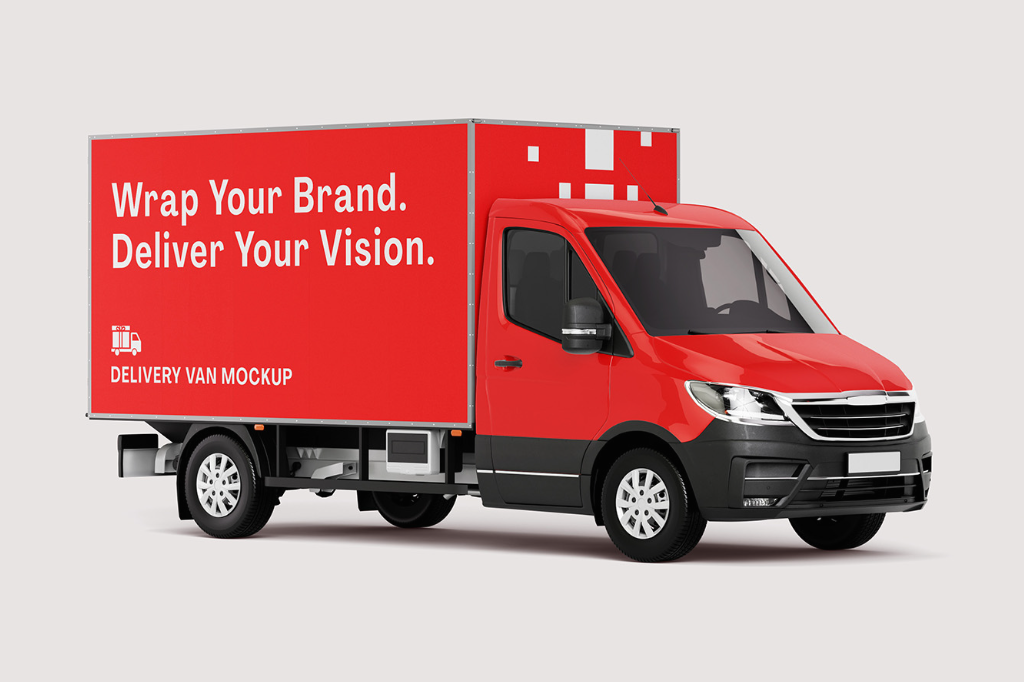 Delivery van mockup